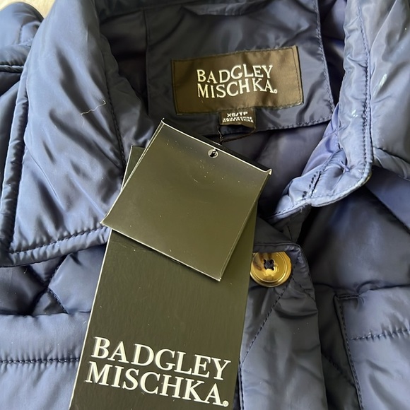 BADGLEY MISCHKA Quilted Shacket In Navy NWT Size XS/TP - Picture 6 of 8